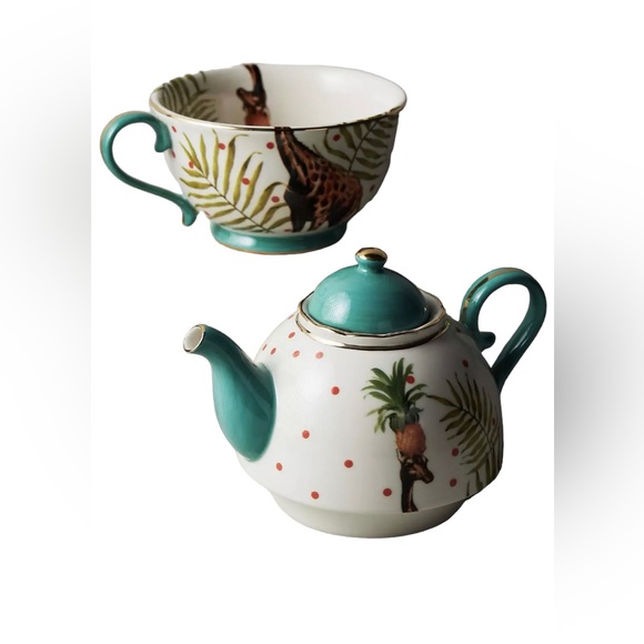 Anthropologie Tea For One Set Giraffe print - Picture 2 of 2